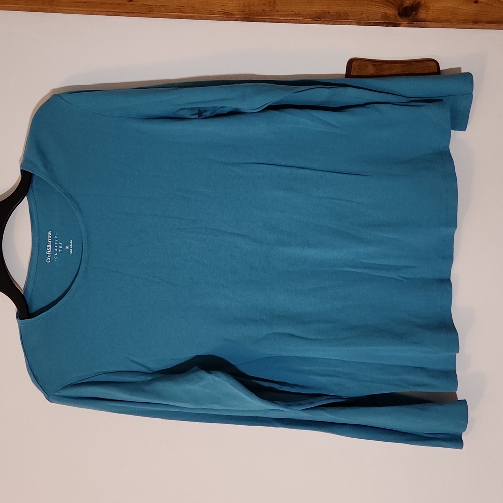 Croft and Barrow Teal Classic Long sleeve Tee Sz M